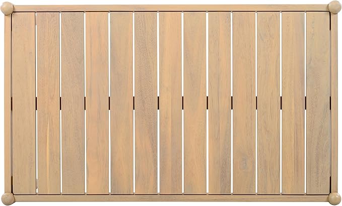 Christopher Knight Home Lenor Patio Acacia Wood Coffee Table, Solid Wood Outdoor Table for Patio Furniture Set, Slat Panel Rectangular Top, Light Teak
