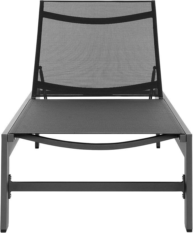 Modway Tahoe Outdoor Chaise with Sunbathing Textilence in Gray
