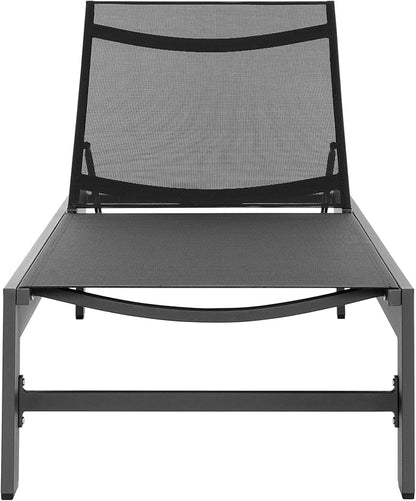 Modway Tahoe Outdoor Chaise with Sunbathing Textilence in Gray