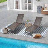 Giantex Patio Chaise Lounge Chair - Outdoor PE Rattan Recliner Chair with Wheels, 5-Position Adjustable Backrest - Photo 10