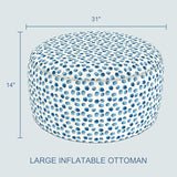 LVTXIII Indoor/Outdoor Extra Large Inflatable Ottoman Pouf D31 x H14 Inch, Round Footstool with Handle - Photo 3