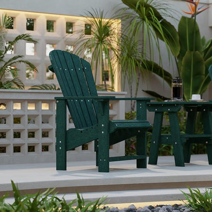 Wildridge Heritage Upright Adirondack Chair, Turf Green - Outdoor All-Weather Poly Furniture for Patio, Deck, Yard
