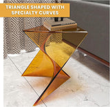 LeisureMod 15.75" Triangular Side Table, Stackable Plastic Accent End Table for Indoor & Outdoor Use - Photo 4
