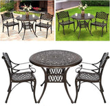 YUSING Outdoor Dining Chairs Set of 2, Cast Aluminum Metal Arm Chairs for Kitchen, Garden, Backyard - Photo 7