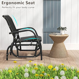 Giantex Swing Glider Chair W/Study Metal Frame Comfortable Patio Chair Love-Seat for Garden, Porch, Backyard, Poolside - Photo 8