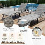 MEISSALIVVE Outdoor Lounge Chairs Set of 4, Patio Chaise Loungers with Adjustable 5 Position & Leg Support - Photo 6