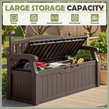 Homall 75 Gallon Outdoor Storage Benches Lockable Deck Box with Waterproof and UV Resistant - Photo 4