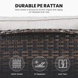 Belord Outdoor Wicker Furniture 5 Pieces Patio Furniture Set Patio Chairs with Ottomans and Side Table Conversation Set - Photo 4