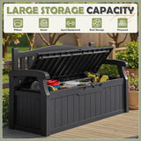 Homall 75 Gallon Outdoor Storage Benches Lockable Deck Box with Waterproof and UV Resistant - Photo 4