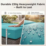 RADIATA 51.2" Outdoor Loveseat Sofa Bed, PE Wicker Patio Daybed with 2-Person Double Chaise Lounge - Photo 7