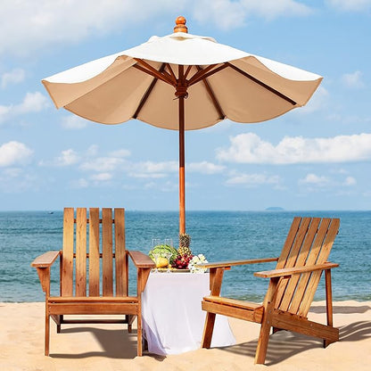 Eyely PTA1001A Spencer Outdoor Patio Modern Acacia Wood Adirondack Chair, Light Brown for Mid-Century, Classic, Modern, Cottage, Farmhouse, Rustic