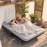 BULEXYARD 51.2" Double Chaise Lounge Outdoor, 2-Person PE Wicker Patio Daybed with Dual 5-Position Adjustable Backrest - Photo 4