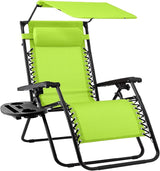 Best Choice Products Folding Zero Gravity Outdoor Recliner Patio Lounge Chair w/Adjustable Canopy Shade, Headrest - Photo 1
