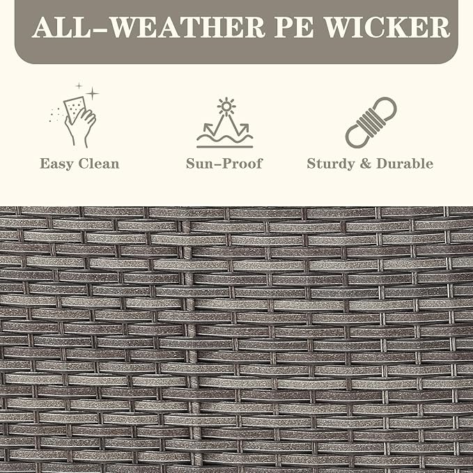 Wicker Outdoor Coffee Table - 40 Inch Tempered Glass Top Patio Coffee Table with Storage, 2 Layers Rattan Outdoor Table Rectangle for Patio for Porch, Balcony, Deck and Garden - Gray