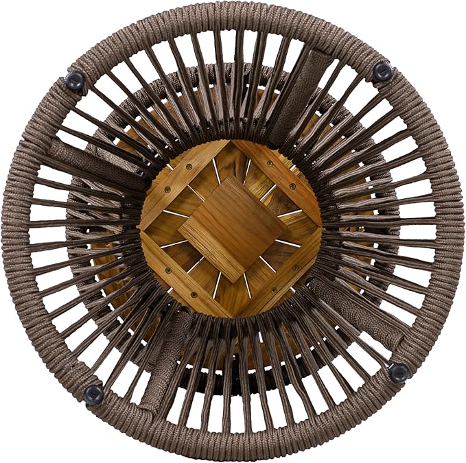 Christopher Knight Home Nara 25.8" Acacia Wood Outdoor Side Table, Hourglass Shaped with Metal Frame+Woven Rope - Photo 10
