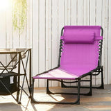 Outsunny Folding Chaise Lounge Chair, Patio Sun Tanning Chair, Outdoor Chaise Lounger with 4-Position Reclining Back - Photo 9