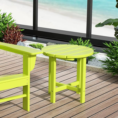 WestinTrends Dylan Adirondack Round Outdoor Side Table, Lime
