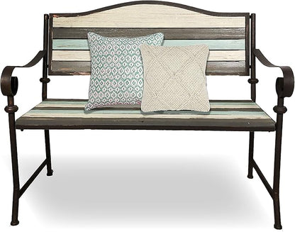 45 Inch Patio Bench, Garden Bench, Porch Bench, Cast Iron Love Seat