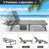 MOPHOTO 5-Position Folding Lounge Chair, Portable Outdoor Chaise Lounge for Sun Tanning, Perfect for Pool, Beach, Patio - Photo 5