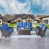 Rilyson Wicker Patio Furniture Sofa Set - 7 Piece Rattan Outdoor Patio Sectional Conversation Sets with 2 Sofa - Photo 7