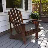 Shine Company Westport Wooden Adirondack Chair, Outdoor Patio Firepit Chairs, Back & Seat Pre-Assembled, Burnt Brown - Photo 7