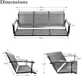 Textilene 3 Seat Hanging Swing, 5.2FT Patio Bench Swing - Photo 7