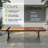 Pellebant 94" Outdoor Dining Table for 8-10, 8ft Aluminum Patio Table with Umbrella Hole - Photo 4