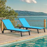 DWVO Outdoor Chaise Lounge Set, 2 Patio Chaise Lounge Chairs with Side Table - Photo 7