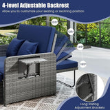 Tangkula Patio Rattan Daybed with 4-Level Adjustable Backrest - Photo 5