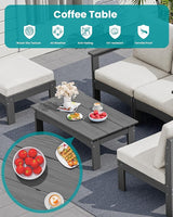 SERWALL 3 Pieces Patio Sofas, All-Weather Outdoor Couch Sectional Set - Photo 6