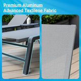 Aluminum Chaise Lounge Chair Outdoor, Foldable Patio Lounge Chair 2 Sets with Table Assemble-Free - Photo 8