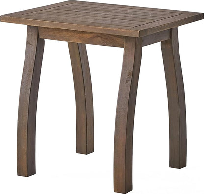Christopher Knight Home Sadie Outdoor Acacia Wood Accent Table, Gray Finish