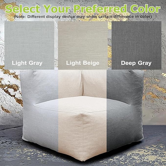 Dineli Modern Arm-Rest Chair Coner Chair Outdoor Furniture Comfy Patio Couch Sofa Outdoor Bean Bag Chair Creating a Unique Patio Garden Modular Contemporary Sofa Lazy Sofa for Outside - Dark Gray | Dark Gray, Comfy Patio Couch, Modular, Contemporary, L...