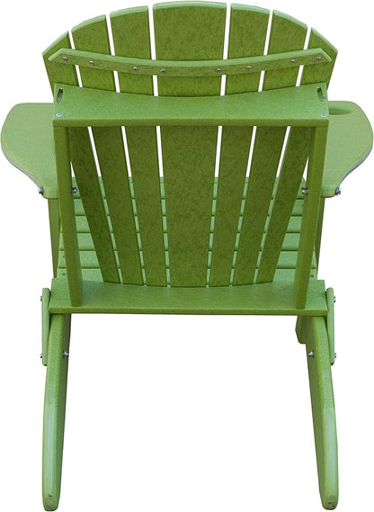 Furniture Barn USA Poly Folding Adirondack Chair with Smart Phone Holder, Tropical Lime Green