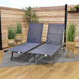 Vivere Set of 2 Aluminum Outdoor Chaise Lounge Chairs, Urban Sun Adjustable Reclining Patio Loungers - Photo 2