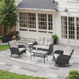 Belord Patio Rocking Chairs Wicker Set - Outdoor Rocking Chairs Set of 2 with Side Table - Photo 8