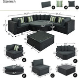 Quarte 7 Piece Outdoor Patio Furniture Sofa Sets - Photo 3