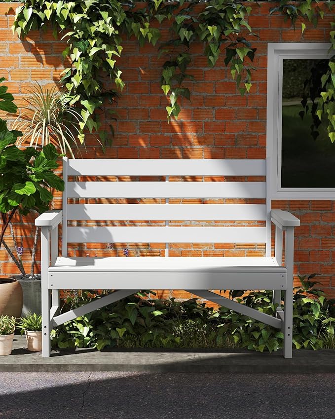 GREENVINES Outdoor Bench | HDPE | Garden Benches | All Weather | for Outdoors Patio Park Porch Outside Backyard - Photo 2