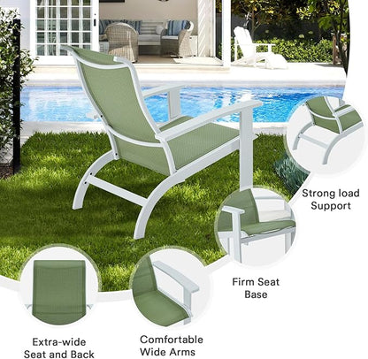 DIFY Patio Adirondack Chair,Outdoor Adirondack Chair Weather Resistant for Backyard,Pool Deck and Beach,Green