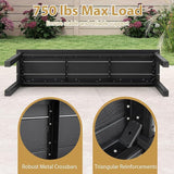 Giantex 55" HDPE Outdoor Bench, 2-3 People Weatherproof Backless Patio Garden Bench with 750 Lbs Capacity - Photo 8