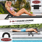 Giantex Patio Chaise Lounge Chair - Outdoor Lounge Chaise with Face Hole, Detachable Head Pillows - Photo 3