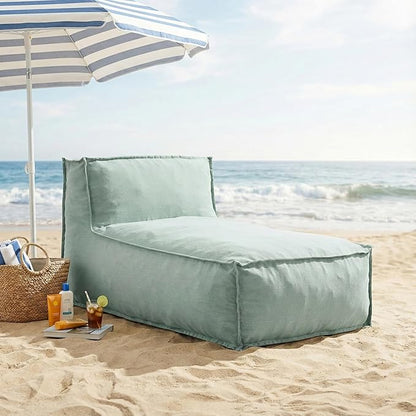 Christopher Knight Home Natty Bean Bag Chair, Fabric Bean Bag Chairs for Adults and Kids, Comfy Reading Chair, Lounge Sofa with Armrest, Indoor/Outdoor Spaces Memory Foam Bean Bag Chair, Mint