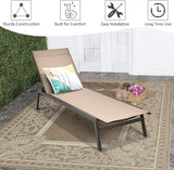 COSTWAY Patio Lounge Chair Outdoor, 6-Position Backrest Adjustable Pool Lounger, Metal Frame & Breathable Fabric - Photo 8