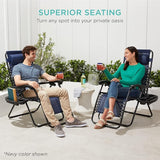 Best Choice Products Set of 2 Adjustable Steel Mesh Zero Gravity Lounge Chair Recliners w/Pillows and Cup Holder Trays - Photo 8