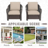 Outdoor Wicker Chair Set of 2, All-Weather Use Patio Rattan Chair with Seat and Back Cushion, Ideal for Porch, Backyard - Photo 7