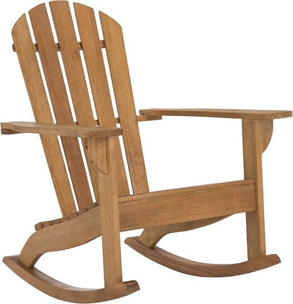 Safavieh PAT7042A Outdoor Collection Brizio Teak Rocking Adirondack Chair