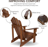 Shine Company Westport Wooden Adirondack Chair, Outdoor Patio Firepit Chairs, Back & Seat Pre-Assembled, Oak - Photo 4