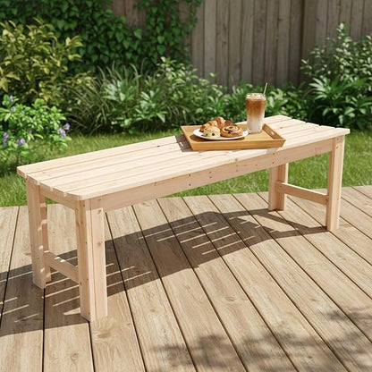 Shine Company Outdoor Wooden Backless Patio Garden Bench, 5 Ft, Natural