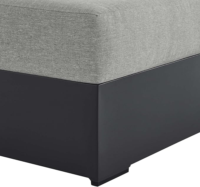 Modway Tahoe Powder-Coated Aluminum Outdoor Chaise Lounge Gray with Weather-Resistant Cushions - Photo 7