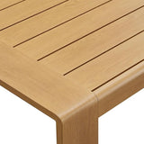 Modway Lirienne Aluminum Faux Wood Outdoor Coffee Table in Natural - 47 Inch Weather-Resistant Modern Rectangle Patio - Photo 9